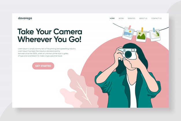 Travel Photographer Landing Page Design