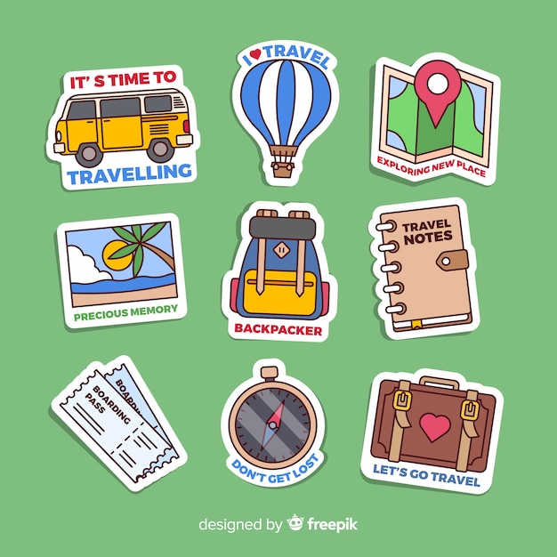 Vector travel sticker collection