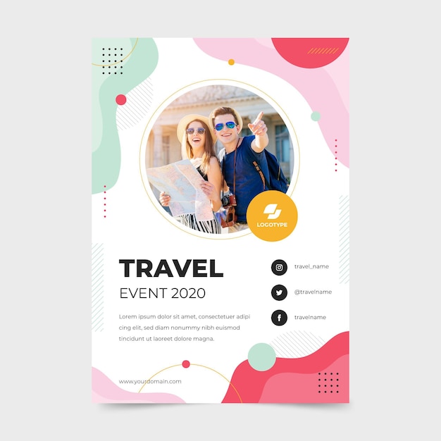 Vector traveling event a5 flyer template