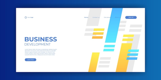 Vector trendy blue yellow abstract technology design template for web. dynamic gradient composition. for landing pages, covers, brochures, flyers, presentations, banners. corporate web vector illustration.