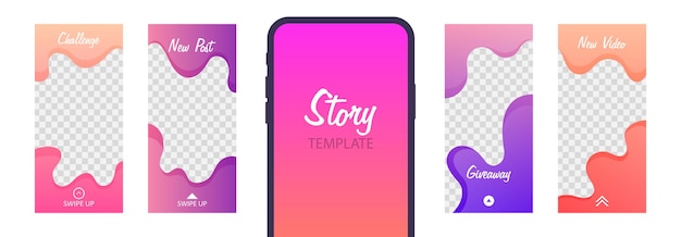 Trendy editable template for social networks stories. Design backgrounds for social media. Modern vector illustration.