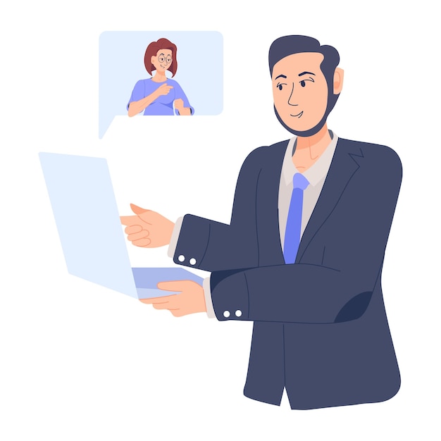 Vector trendy flat illustration of office employee