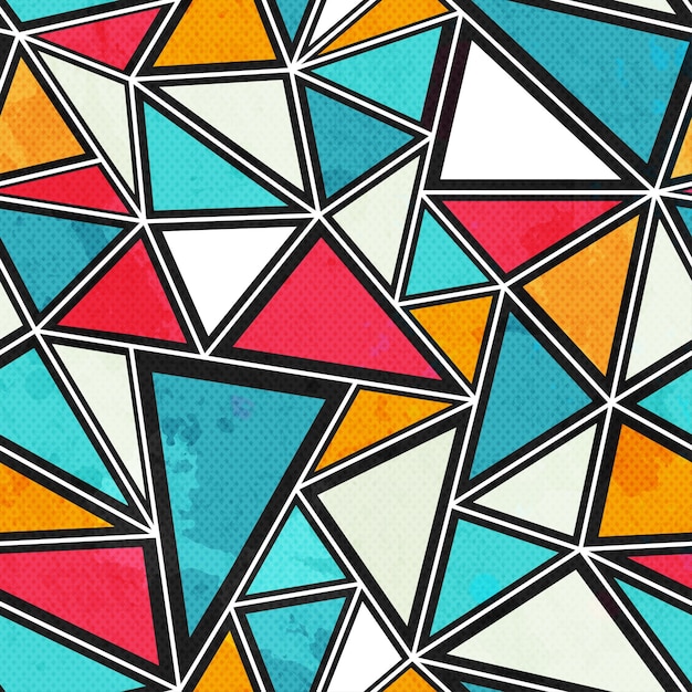 Triangle seamless pattern with grunge effect