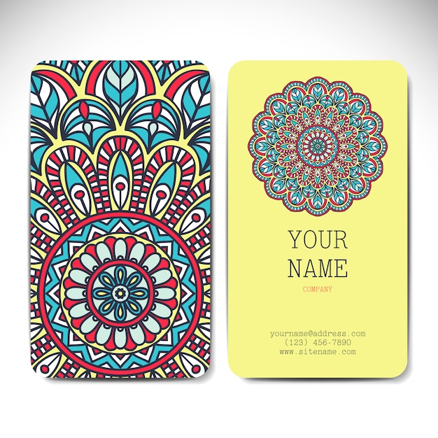 Tribal mandala style visiting card