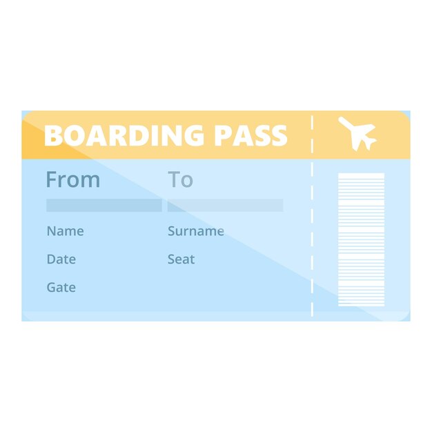 Vector trip boarding pass icon cartoon of trip boarding pass vector icon for web design isolated on white background