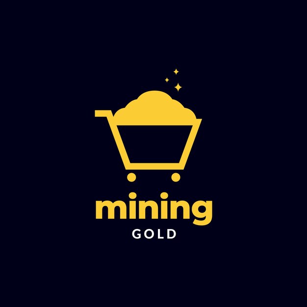 Vector trolley mining gold logo design vector graphic symbol icon illustration creative idea