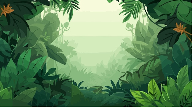 Vector a tropical jungle with a green background and a place for text