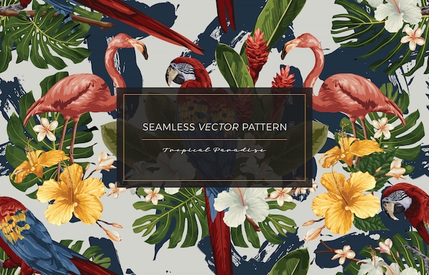 Vector tropical seamless pattern.