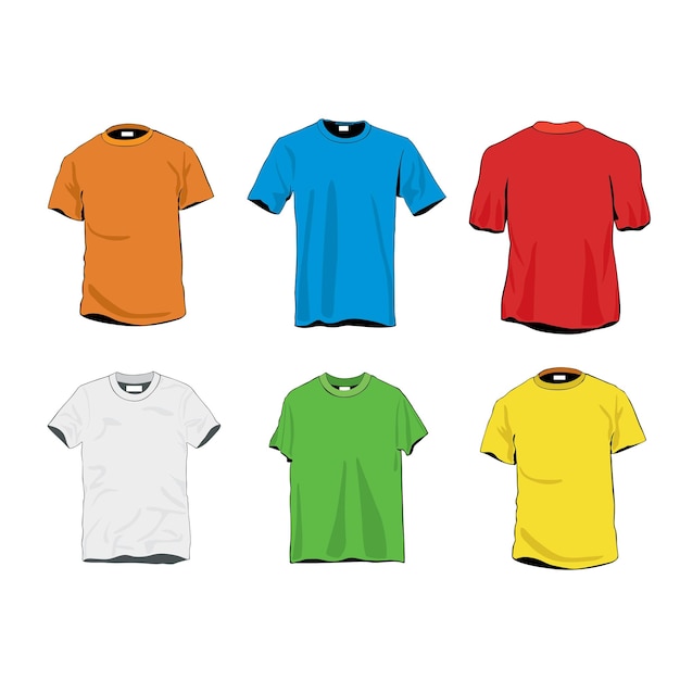 Vector tshirt mockup vector set collection vector illustration