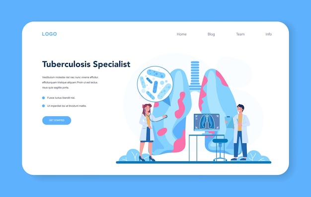 Tuberculosis specialist web banner or landing page set.