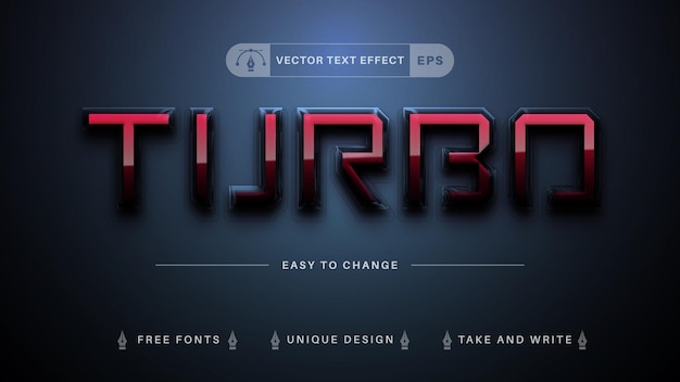 Turbo Plastic - Editable Text Effect, Font Style