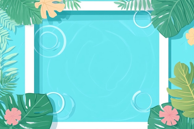 Turquoise Background Flat Design Illustration