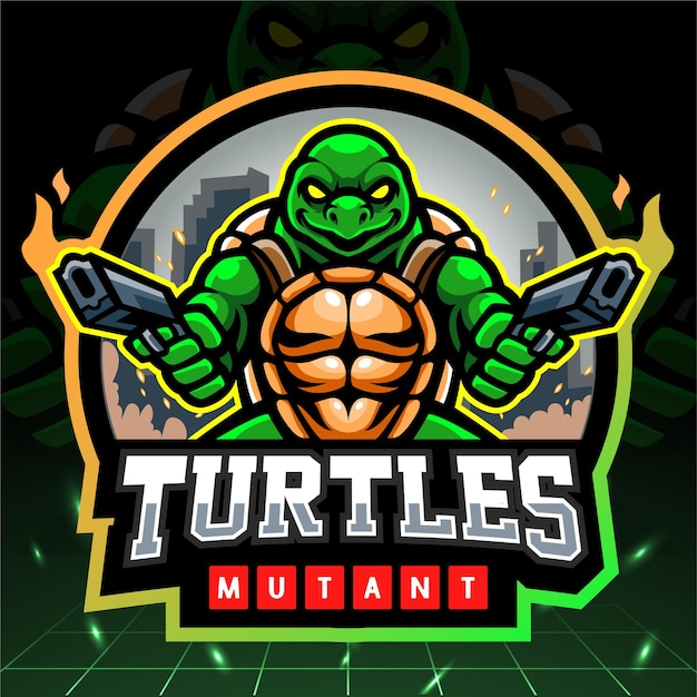 Turtle mutant esport logo design