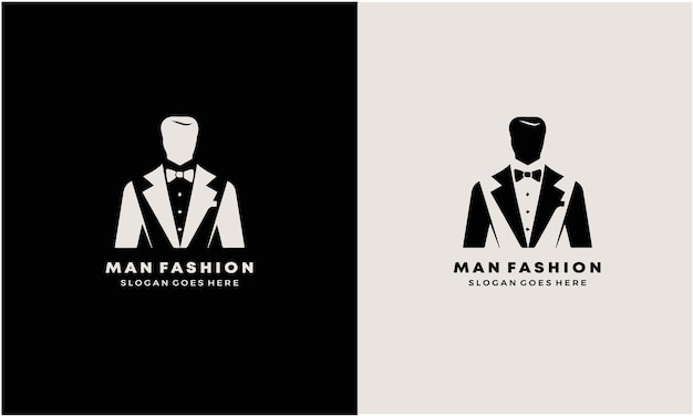 Tuxedo Suit Men Fashion Tailor Clothing Vintage Classic Logo Design Free Vector