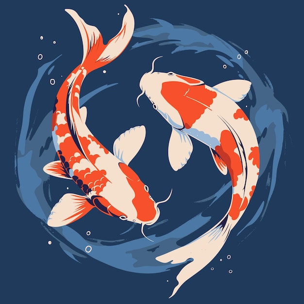 Vector twee koi vissen japanse koi karpers logo icoon ontwerp sjabloon vector illustratie