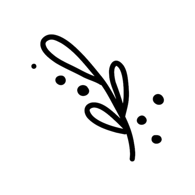 A twig of a plant Vector illustration in the style of a doodle