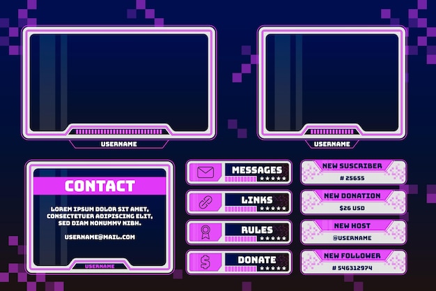 Twitch stream panels concept