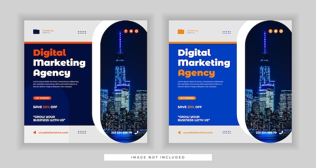 Vector two flyers for a digital marketing agency