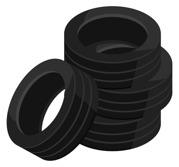 Vector tyre stack icon isometric car parts repair service