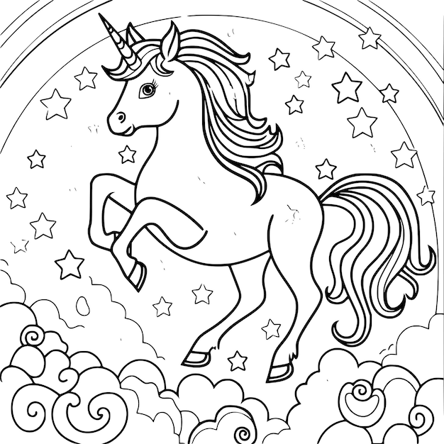 Unicorn coloring pages for kids