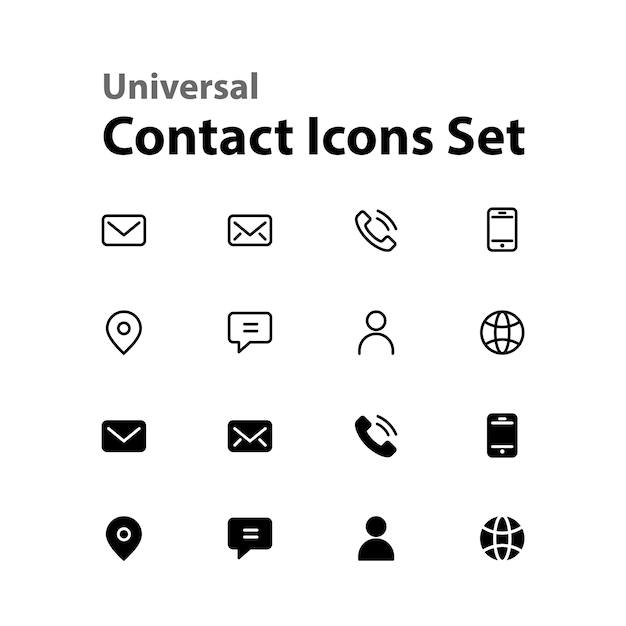 Universal Contact Icons Set