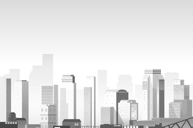 Urban scene in the smog background vector