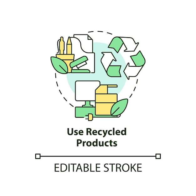 Use recycled products concept icon