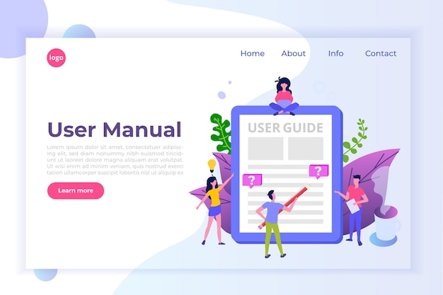 Vector user manual  flat style concept