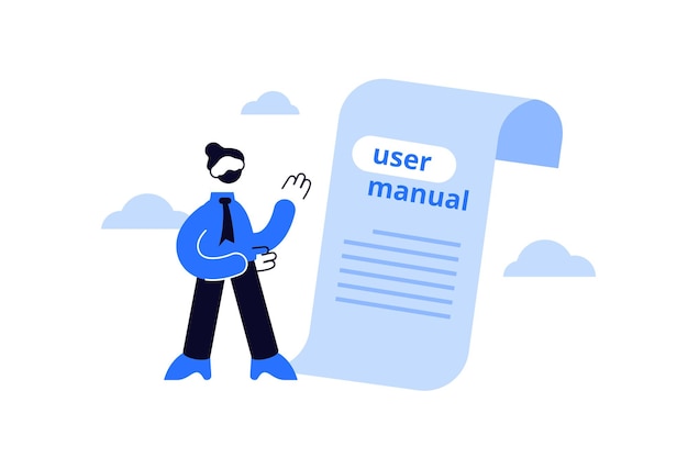 User manual, manual book instruction or handbook help guide