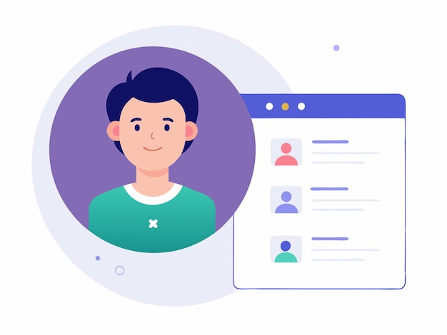 Vector user profile interface elements illustration for ui