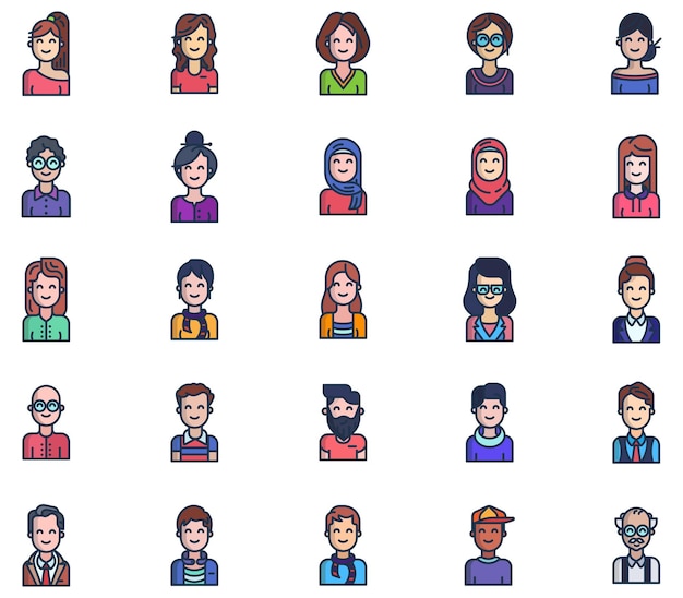 User Profile vector icon set