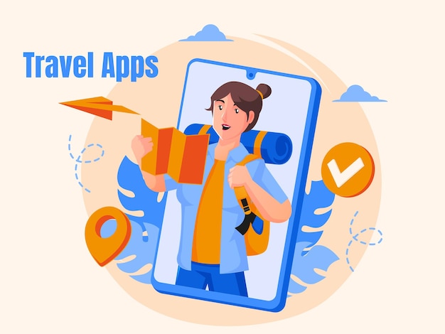 Vacation travel app concept