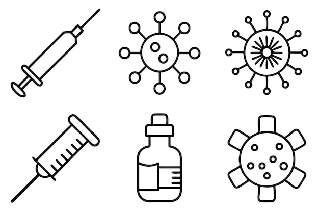 Vaccination Line Art Illustration Abstract Immunization Icon Design