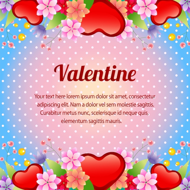 valentine card with blue background