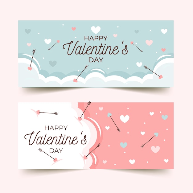 Valentine's day banners with greeting