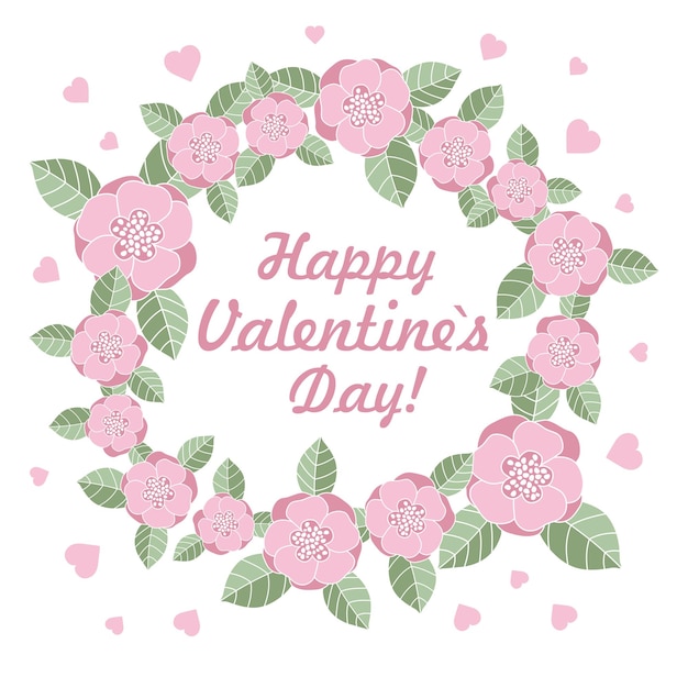 Valentine's day flower ring vector illustration