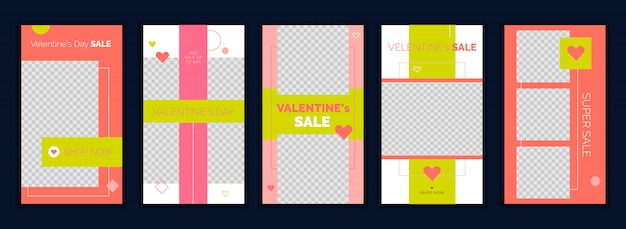 Valentine's Day Instagram stories design template