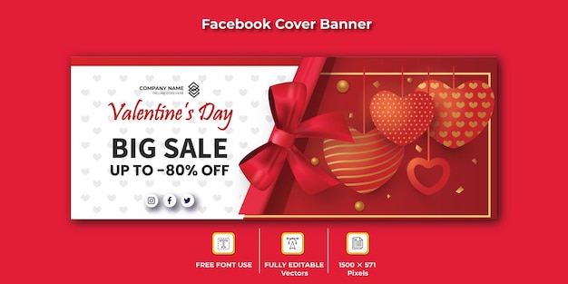 Valentine's day sale banners template