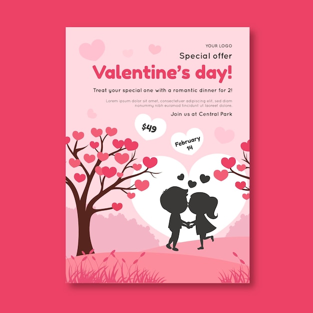 Valentine's day sales flyer a5 vertical