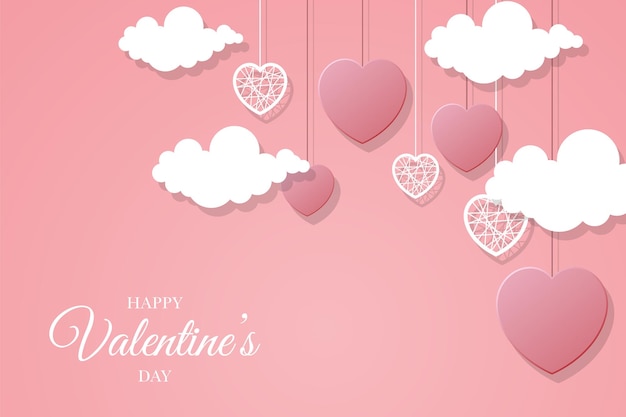 Valentine27s day background with hearts illustration