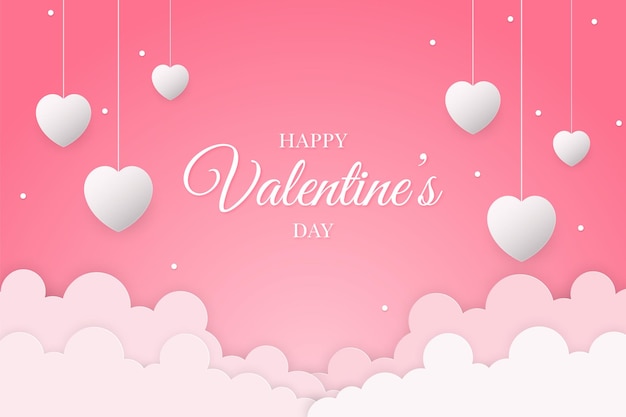 Valentines day background with heart in paper cut design