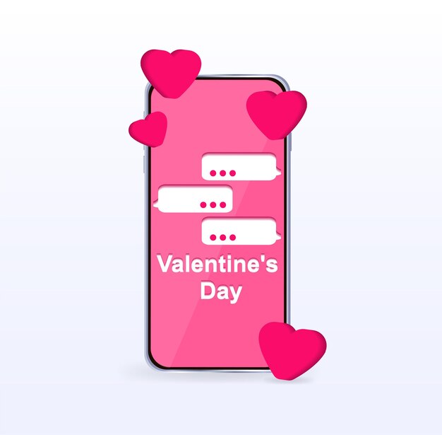 Vector valentines day phone messages love messages banner print