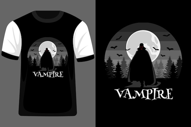 Vampire Retro Vintage T Shirt Design