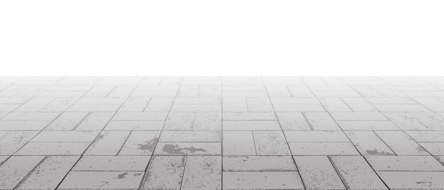 Vector vanishing perspective concrete crossed block pavement vector background with texture