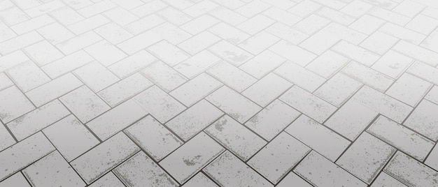 Vector vanishing perspective concrete herringbone block floor pavement vector background with texture