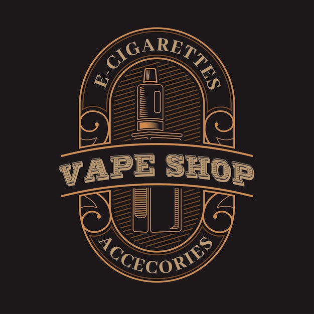 Vape shop vintage retro labels badge logo vector