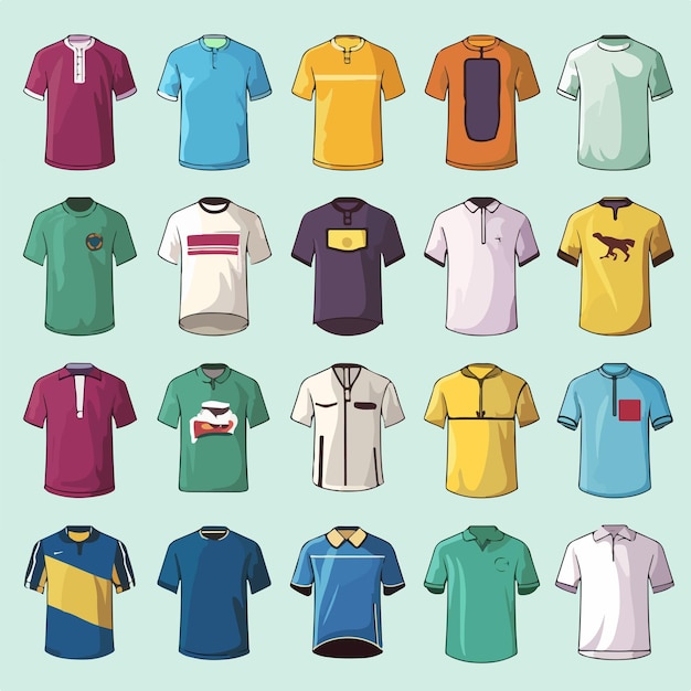 Vector variety of stylish shirts collection for quick and free shipping