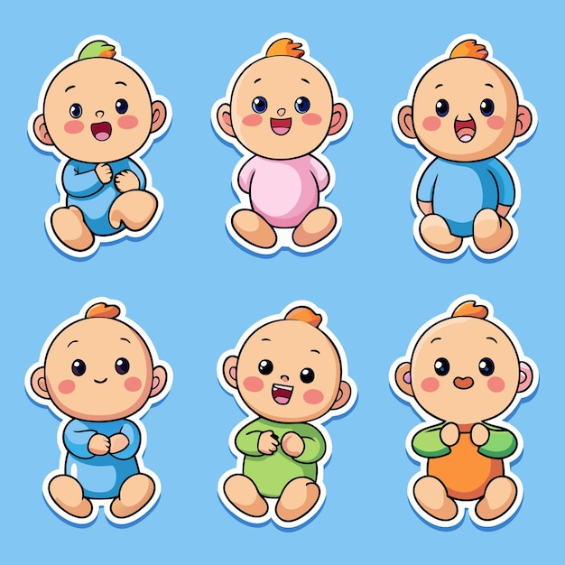 Vector various cute stickers