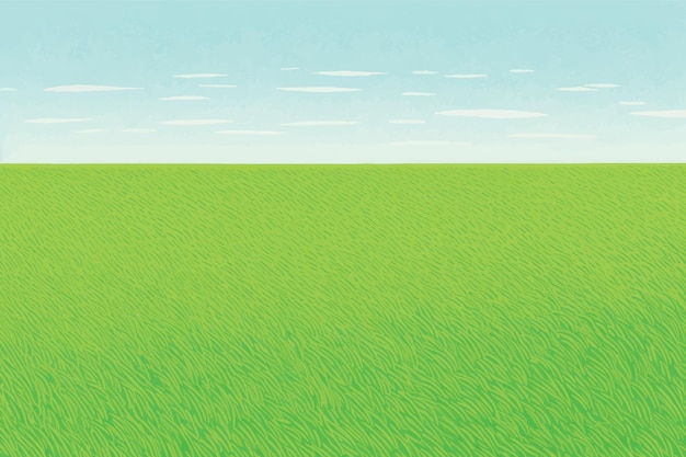 Vector vast green field under sky