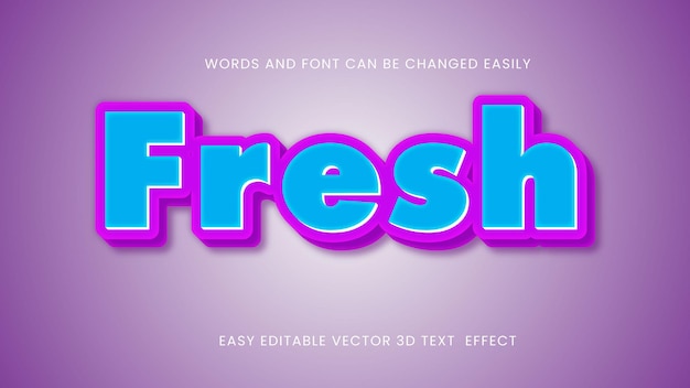 Vector 3d Fresh editable text style